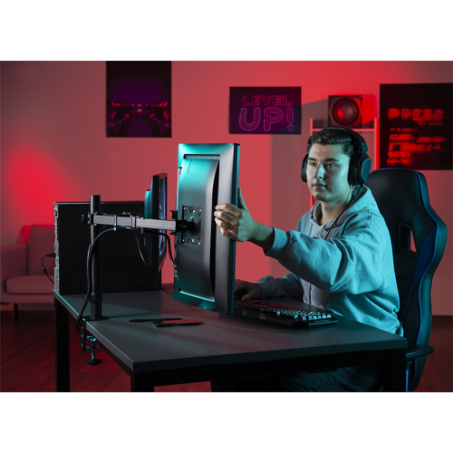 Hama stolný držiak pre dva monitory 32" Standard, 2 ramená
