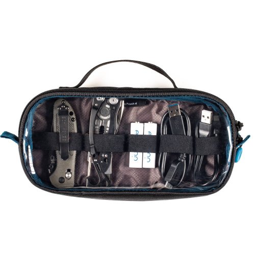 Tenba Tools-Series Cable Pouch 4 Kabeltasche | Innenraum 22 × 10 × 4 cm | Wasserabweisende Außenseite | Fach für Kabel, Batterien, Kleinteile | Blau