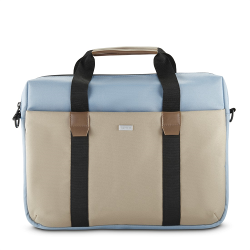 Hama Silvan, brašna na notebook, pro 40-41 cm (15,6-16,2"), recyklovaný polyester, béžová/bledě modrá