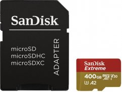 SanDisk Extreme microSDXC 400GB 160 MB/s A2 C10 V30 UHS-I U3 + adaptér