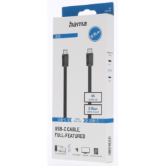 Hama USB-C 3.2 Gen1 kábel, 0,75 m, 5 Gb/s, 100 W