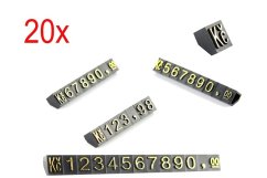 Plastové cenovky zlatý prolis 6x9mm 20x řada Kč (EKCZ x20)
