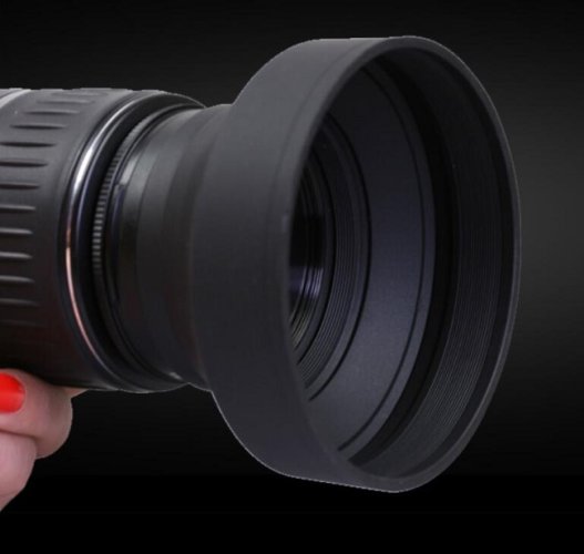forDSLR skládací gumová sluneční clona 49mm pro standardní objektivy