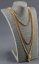 Neckline jewelry display, grey strings, 36cm