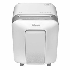 Skartovačka Fellowes LX 201 P-5, křížový řez 2x12mm, 12 listů, 22l, kreditní karty, bílá