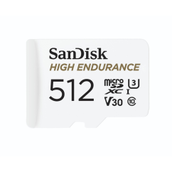 SanDisk HIGH ENDURANCE microSDHC Card 512 GB, with adapter