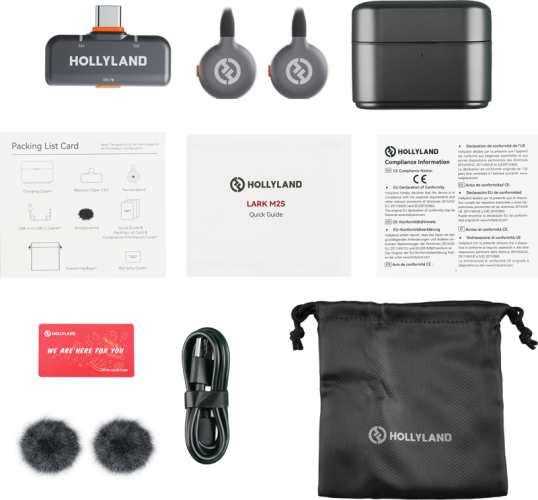 Hollyland LARK M2S Duo Wireless Lavalier Microphone with USB-C Plug (Duo, Space Gray) Hollyland LARK M2S Duo Wireless Lavalier Microphone with USB-C Plug (Duo, Space Gray)