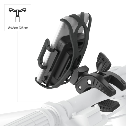 Hama Strong , univerzálny držiak na mobil so šírkou 5-9 cm, na riadidlá bicykla, otočný o 360° Hama Strong , univerzálny držiak na mobil so šírkou 5-9 cm, na riadidlá bicykla, otočný o 360°