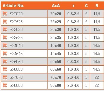 Záslepka, krytka, zátka 45X45 1,0-3,0mm Čtvercová plastová záslepka (SX4545)