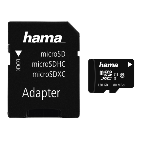 Hama microSDXC 128 GB Class 10 UHS-I 80 MB/s + adaptér / mobilní zařízení
