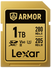 Lexar SDXC ARMOR Gold UHS-II U3, Stainless Steel, IP68 R280/W210 (V60) 1TB