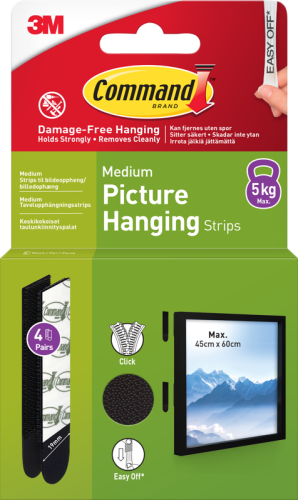 3M Command Strips Black Medium 4 Sets