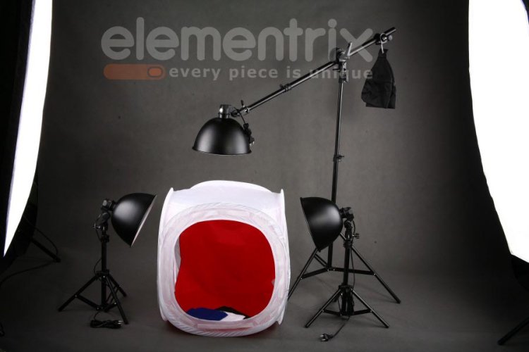 Fotografický stan 80x80 v setu s třemi reflektory a Boom stativem BEZ žárovek