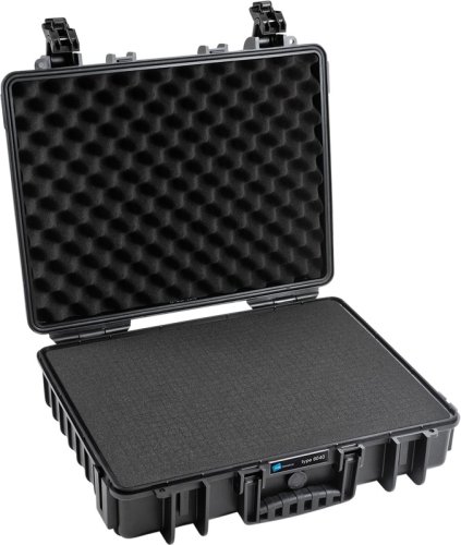 B&W Outdoor Case Type 6040 with Removable Pre-Cut Foam Black