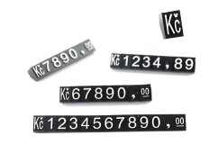 Plastové cenovky bílý prolis 6x9mm 1x řada Kč (EKCW)