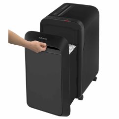 Skartovač Fellowes LX 221 P-5, křížový řez 2x12 mm, 20 listů, 30 l, kreditní karty, černý