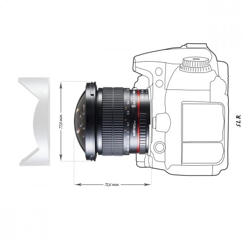 Walimex pro 8mm f/3,5 Fisheye II APS-C objektiv pro Nikon F (AE)