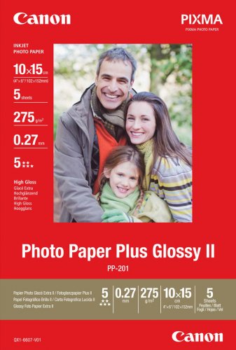 Canon PP-201 Glossy II Fotopapier Plus 10 x 15 cm, 5 Blatt