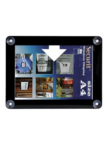 Rámik Securit WINDOWS POSTER FRAME na sklo, A4, Black