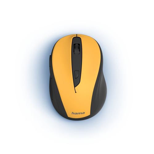 Bezdrátová optická myš Hama MW-400 V2, ergonomická, žlutá/černá