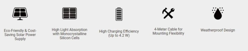 Solární panel Ezviz CS-CMT-Solar Panel F pro bateriové kamery, 4,2 W, USB-C