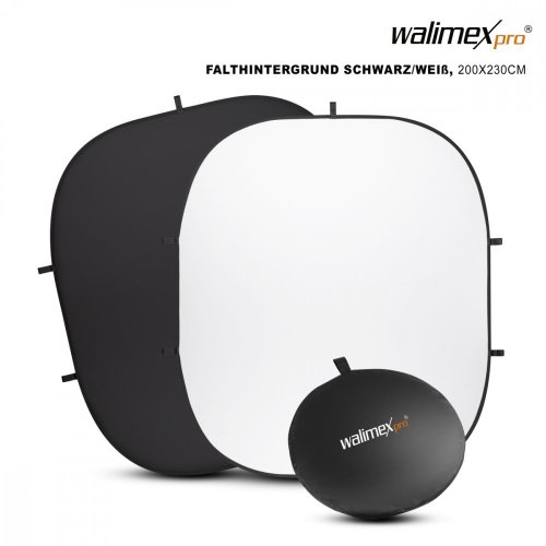 Walimex pro skladacie pozadie 200x230cm čierne/biele