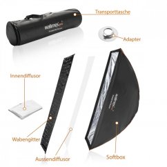 Walimex pro Striplight Softbox 40x120cm quick (Studio Line Serie) für Visatec