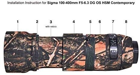 easyCover obal na objektív Sigma 100-400mm f/5-6,3 DG OS HSM Contemporary hnedá maskovacia