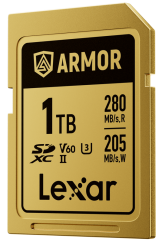 Lexar SDXC ARMOR Gold UHS-II U3, Stainless Steel, IP68 R280/W210 (V60) 1TB