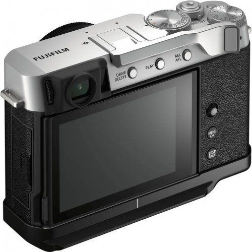 Fujifilm X-E4 + palcový grip TR-XE4 + grip Arca MHG-XE4 stříbrný
