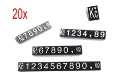 Plastové cenovky bílý prolis 6x9mm 20x řada Kč (EKCW x20)