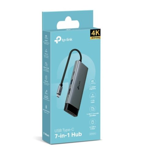 Dokovací stanice TP-Link UH7021C USB-C, HDMI, 1x USB C, 3x USB, čtečka SD/microSD, PD 100W