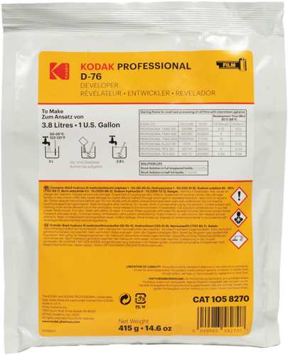 Kodak Professional D-76 Film Developer Powder To Make 3.8L