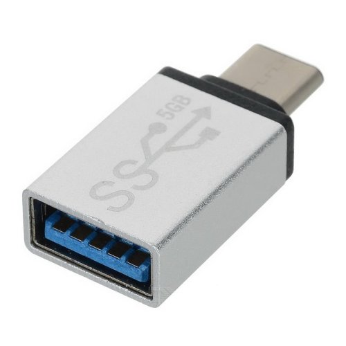 Redukce USB 3.1 konektor C/male – USB 3.0 A/female, stříbrná, OTG