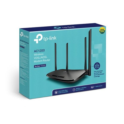 ADSL router TP-Link Archer VR300 VDSL/ADSL MODEM 4xLAN, WIFI 2,4GHz a 5GHz ADSL router TP-Link Archer VR300 VDSL/ADSL MODEM 4xLAN, WIFI 2,4GHz a 5GHz