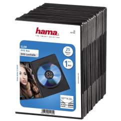 Hama Slim, obal na 1 DVD, s fóliou, čierny, balenie 25 ks (cena za balenie)