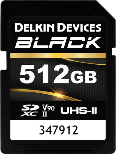 Delkin SDXC BLACK Rugged UHS-II R300/W250 (V90) 512GB (new)