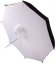 Helios uzavretý dáždnik, vonkajšok čierny/vnútro biele, priemer 100 cm