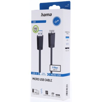 Kabel Hama micro USB 3.0 1,5 m