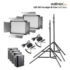 Walimex pro Versalight 500 LED Bi Color, 2x Light, 2x Stand, 2x Battery