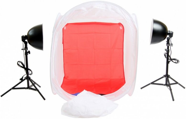 forDSLR photographic tent 80x80 in a set with two reflectors WITHOUT bulbs