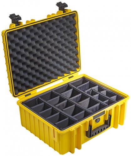 B&W Outdoor Case Type 6000 with Configurable Inserts Yellow