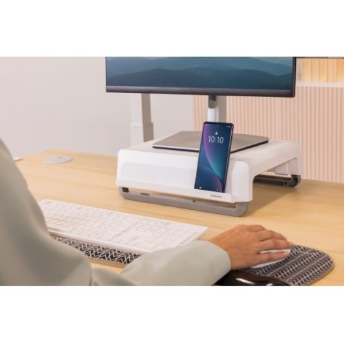 Stojan Fellowes BREYTA, pod monitor, 3 polohy, bílý