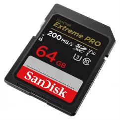SanDisk Extreme PRO 64GB SDXC Speicherkarte 200MB/s und 90MB/s, UHS-I, Class 10, U3, V30