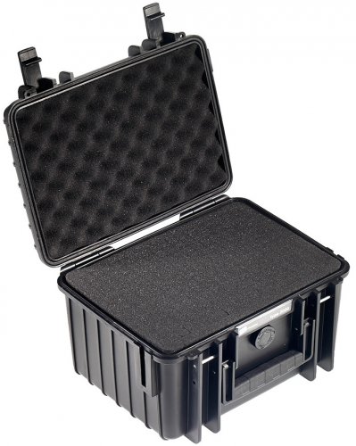 B&W Outdoor Case Type 2000 with Removable Pre-Cut Foam Black