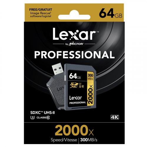Lexar Professional 2000x SDXC UHS-II 64GB + USB Reader