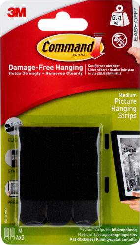 3M Command Hanging Strips Black Medium