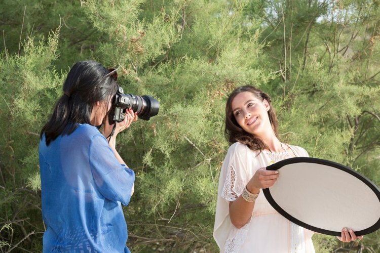 Lastolite skládací reflektor 50cm sluneční oheň/bílý