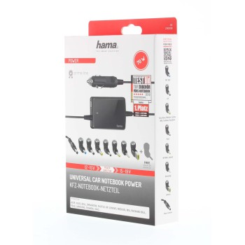 Adaptor universal de alimentare auto pentru laptop Hama, 15-19 V, 70 W, slim