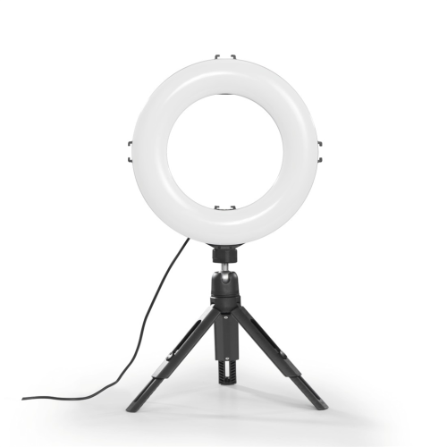 Hama SpotLight Smart 80 II, kruhové LED světlo 8", držák na mobilní telefon, dálková spoušť, stolní stativ